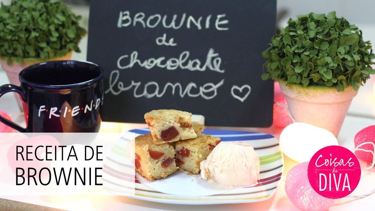 RECEITA: BROWNIE DE CHOCOLATE BRANCO COM MORANGO (BLONDIE)