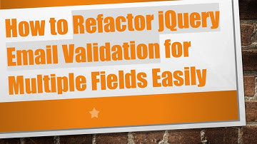How to Refactor jQuery Email Validation for Multiple Fields Easily