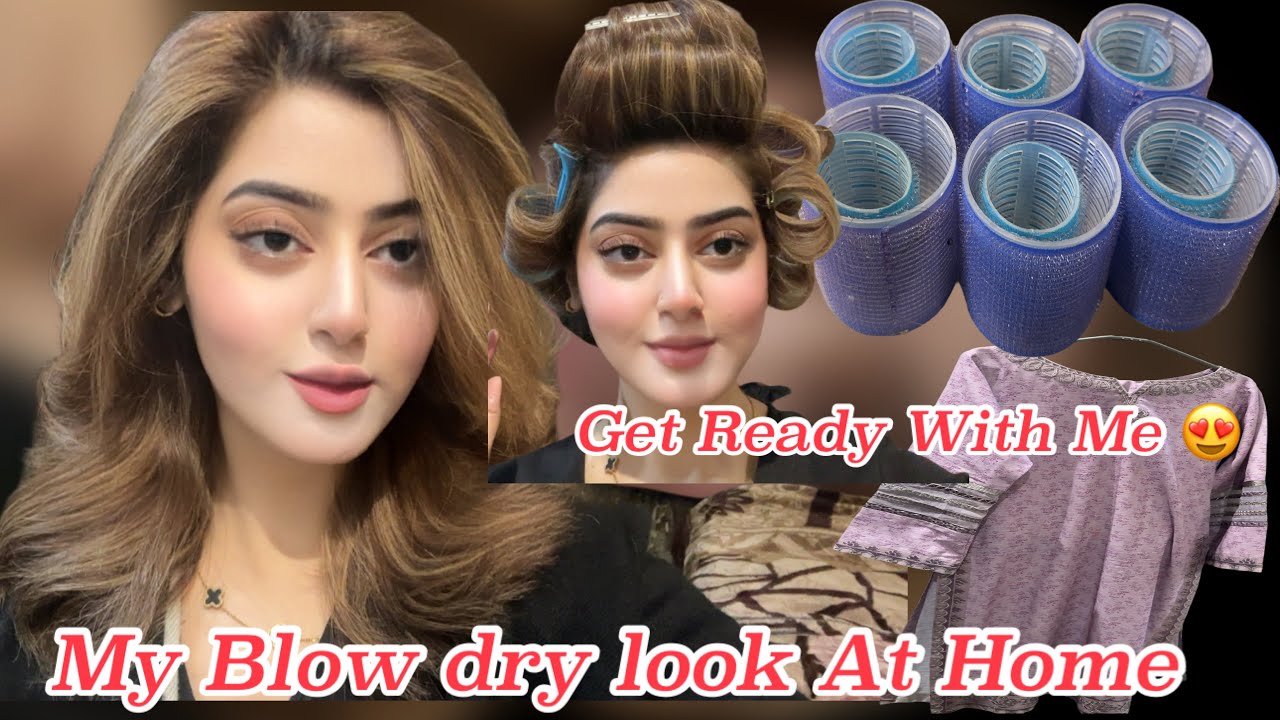 How To Acheive Blow Dry Look At Home ||Get Ready With Me Look😍@CocoBeevlog 
