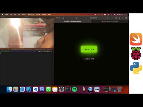 Apache Server Controlled iPhone Flash using Swift and Python in Raspberry Pi