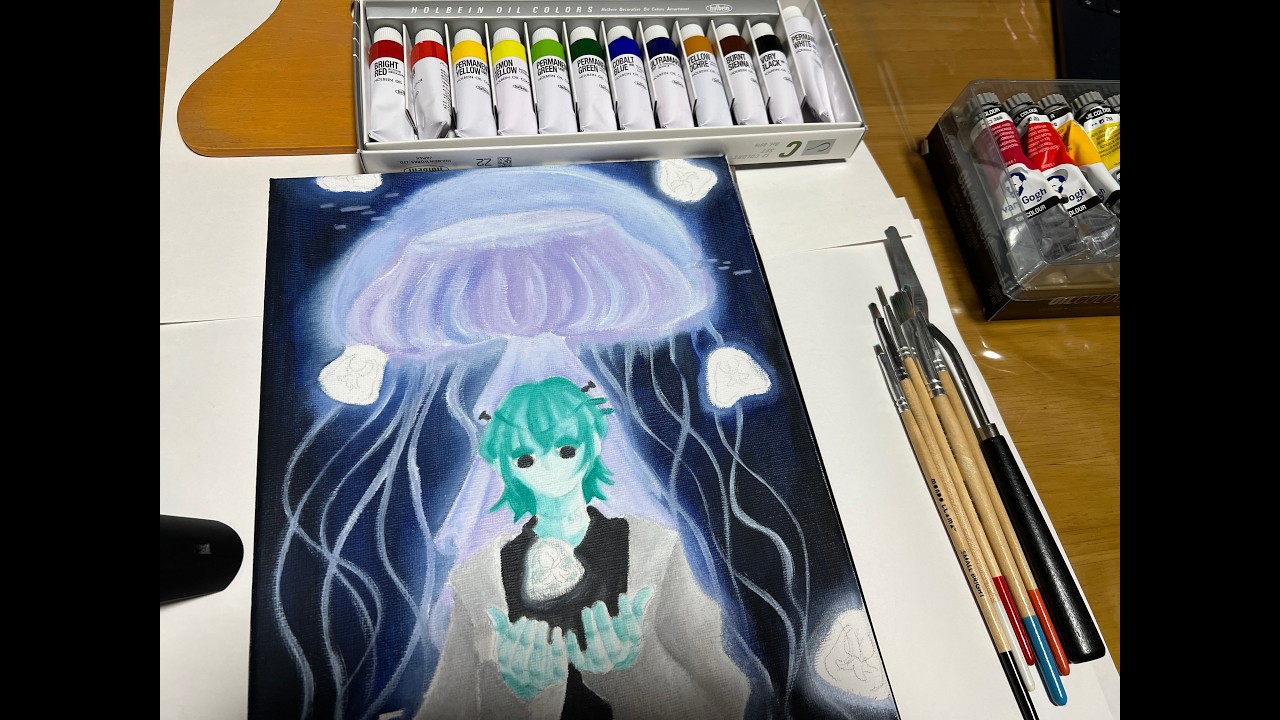 03/26 coloring! 色塗り進めます🪼