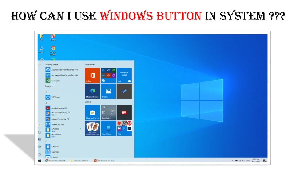 How to use Windows button in system || కంప్యుటర్లో విండోస్ బటన్ ని ఏ ...