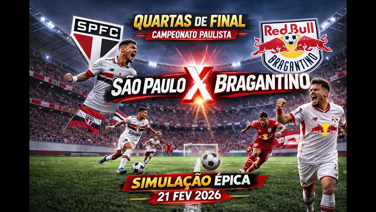 SÃO PAULO x BRAGANTINO 🔥 QUARTAS DE FINAL PAULISTÃO 2026 | SIMULAÇÃO ÉPICA