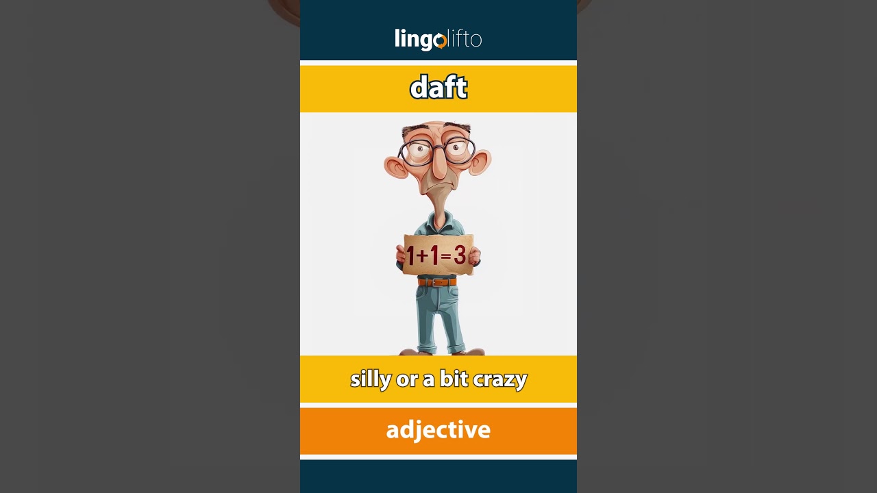 🇬🇧 Daft Meaning : Flash Card : Learn English Vocabulary