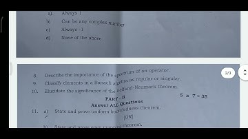 Functional Analysis || Msc. Mathematics || Annamalai university || April/May - 2025.