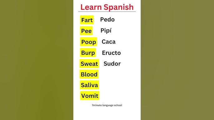 How to say fart, pee, poop in Spanish! #learnspanish