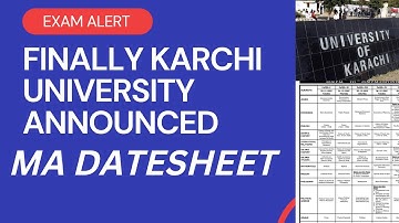 KARACHI UNIVERSITY MA EXAMS 2022[Datesheet]