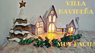 ♻️CASITAS NAVIDEÑAS SIMIL MADERA NO NECESITA MOLDES! ♻️ CHRISTMAS VILLAGE♻️LOW COST CHRISTMAS IDEAS