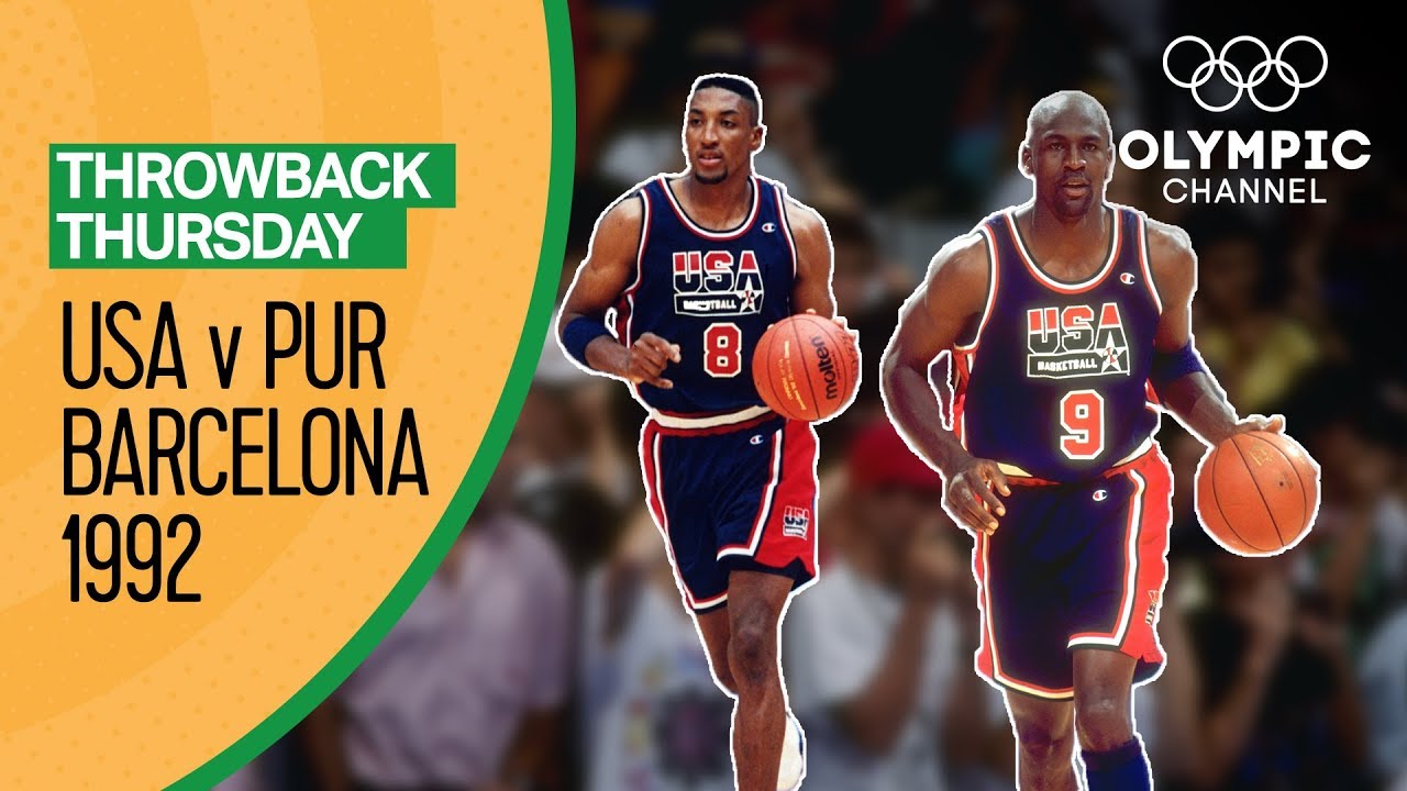 Team Usa V Puerto Rico Basketball Qtr Final Barcelona 1992 Condensed Game Throwback Thursday Youtube