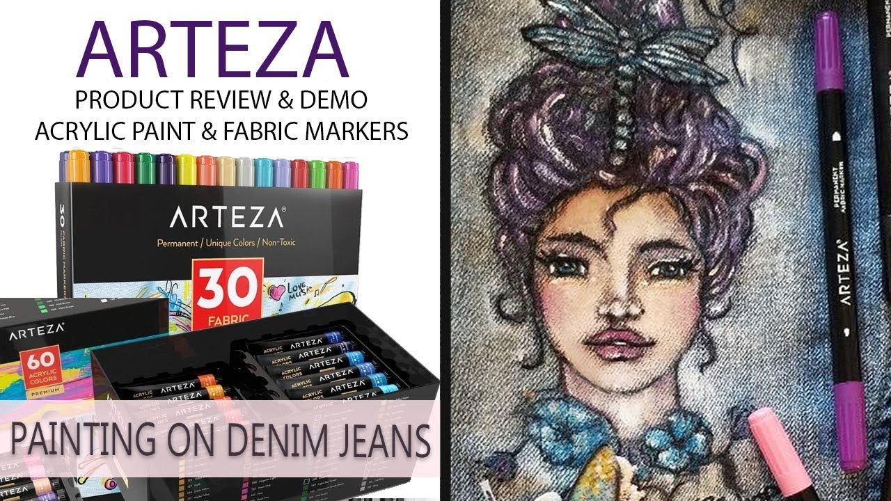 Arteza fabric paint swatches denim