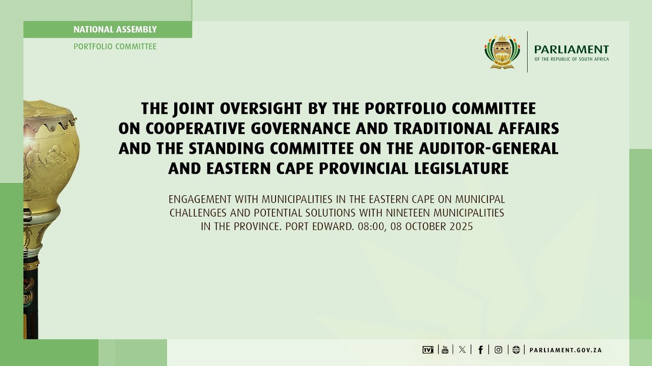 Joint oversight by the PC COGTA and SC on the AG and Eastern Cape provincial Legislature, 9 Oct 2025