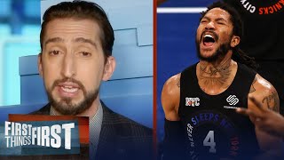 Derrick Rose got the Knicks back the series in Game 2 vs. Hawks — Nick | NBA | FIRST THINGS FIRST