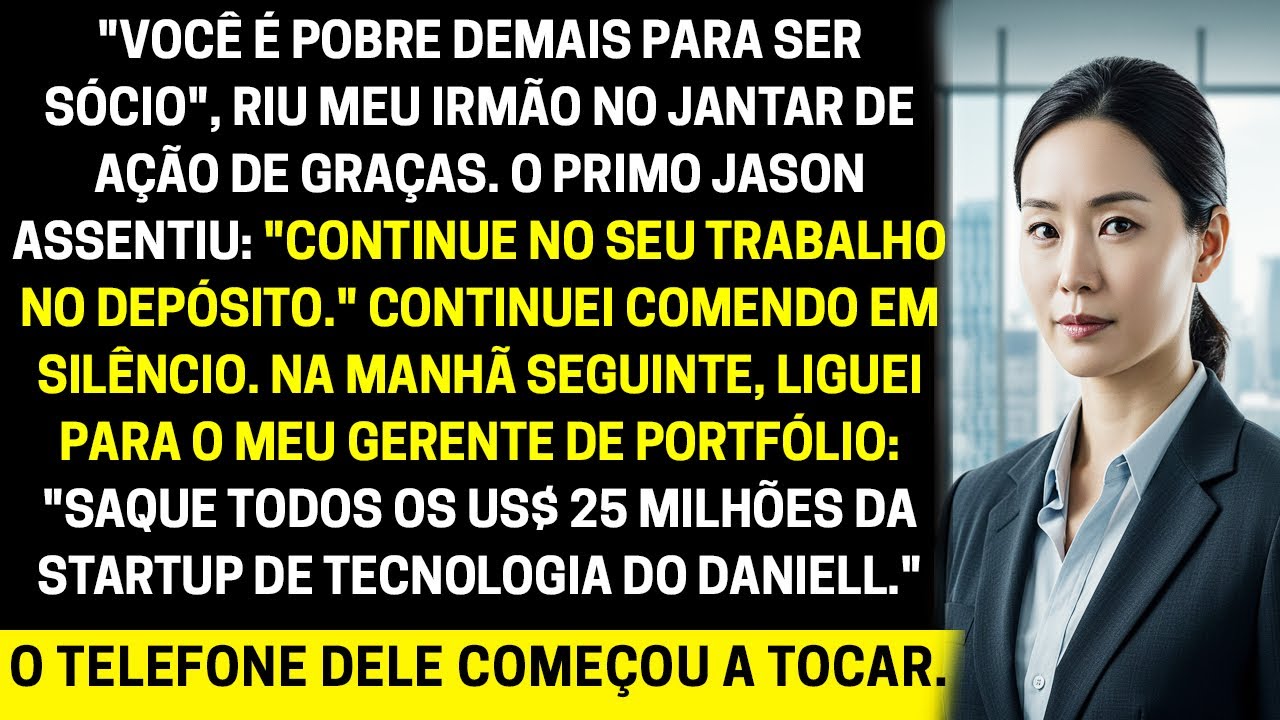 “Ele me chamou de pobre na frente da família inteira… sem saber que eu controlo 70% da empresa dele.