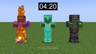 protection 5 leather armour vs diomand armour vs netherrite armour minecraft