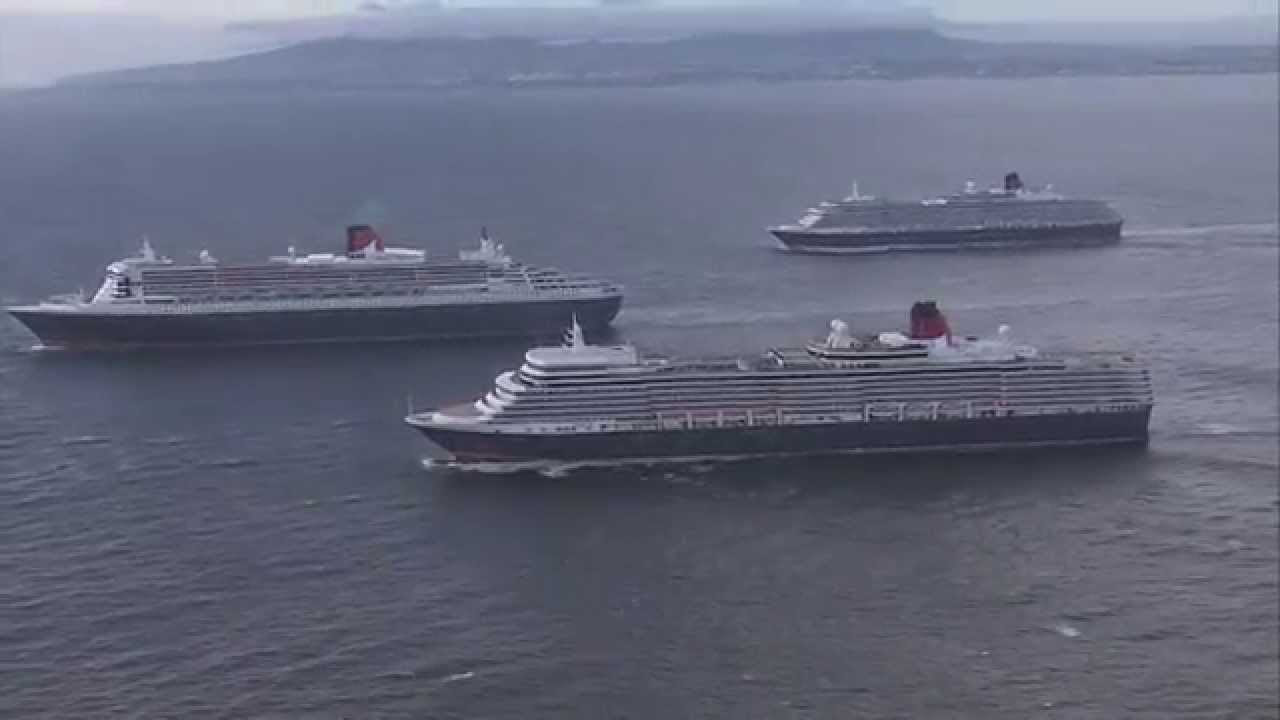 Cunards 3 Queens arrive in Southampton to celebrate Queen Mary 2s 10th Anniversary