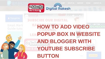 How to add video popup box in website and blogger with youtube subscribe button || Digital Rakesh
