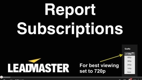 Report Subscriptions