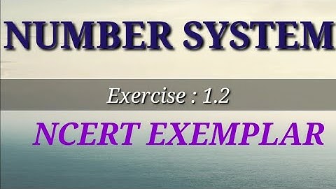 NUMBER SYSTEM !! NCERT EXEMPLAR !! Ex.-1.2 !! Class-IX!! Math