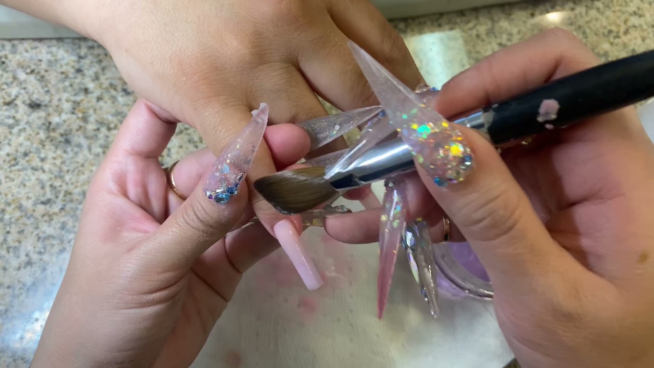 Baby Pink on Nude Acrylic Nail Set