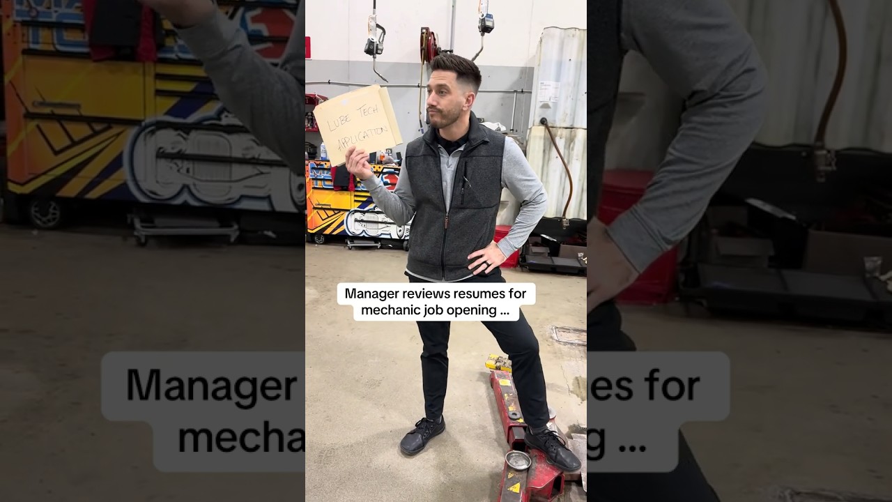Manager reviews resumes for mechanic job opening …