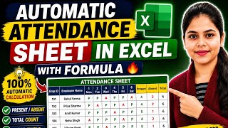 “Automatic Attendance Sheet in Excel 🔥 | Easy Formula Tutorial