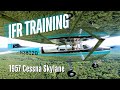 Instrument Training in a vintage 1957 Cessna [with ATC Audio &amp; Garmin Avionics]
