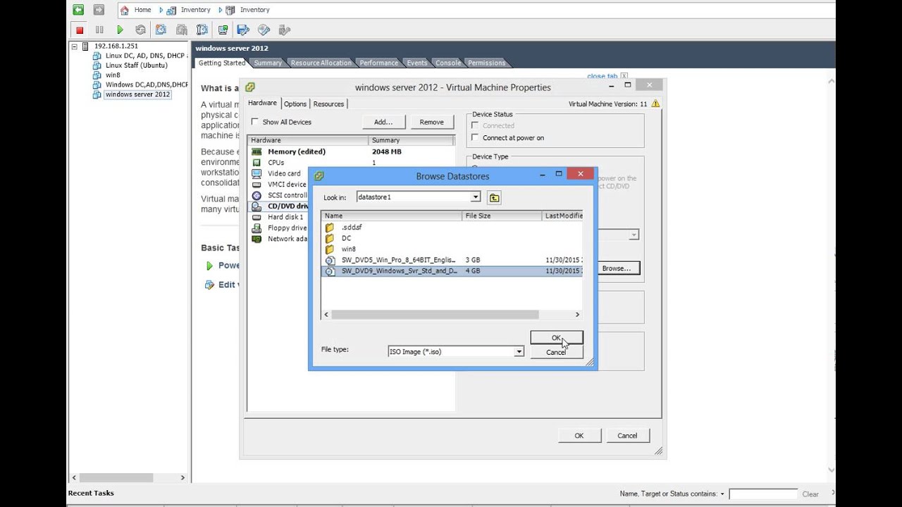 INSTALL WINDOWS 2012 SERVER R2 on Vmware 6.0 - YouTube
