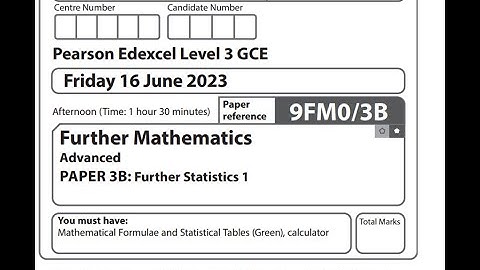Pearson Edexcel Further Stats 1 2023 A level further maths
