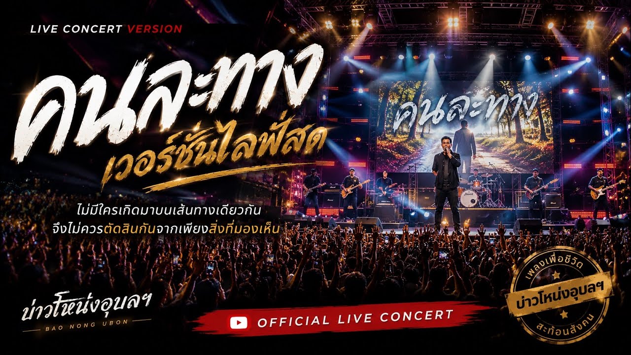 คนละทาง (Live Concert Version) - บ่าวโหน่งอุบลฯ【Official Live Concert】เพลงเพื่อชีวิตสะท้อนสังคม 2026
