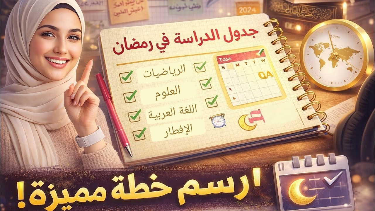 جدول دراسة رمضاني للتفوق 📚🌙 كيف تنظم وقتك وتنجح في رمضان 100%