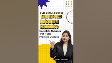 Asrb Net Agricultural Economics | Icar Asrb Net Economics | By Simranjit Kaur Mam #shorts