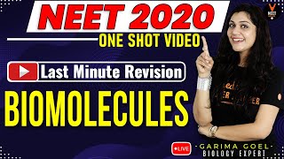 Biomolecules Class 11 Biology One Shot  Neet 2020 Preparation  Neet Biology  Garima Goel