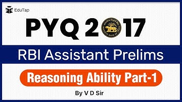 Previous Year Questions | RBI Assistant 2017 | Prelims | Reasoning Ability Part-1 | Strategy