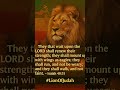 “They that wait upon the  Lord shall renew their strength; they shall mount up with wings as eagles