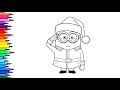 Despicable Me Santa Claus Minion Drawing, Painting &amp; Coloring For Kids and Toddlers_ Kids Art 