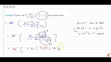NCERT | Class XII | INVERSE TRIGONOMETRIC FUNCTIONS | Solved Examples | Question No. 5