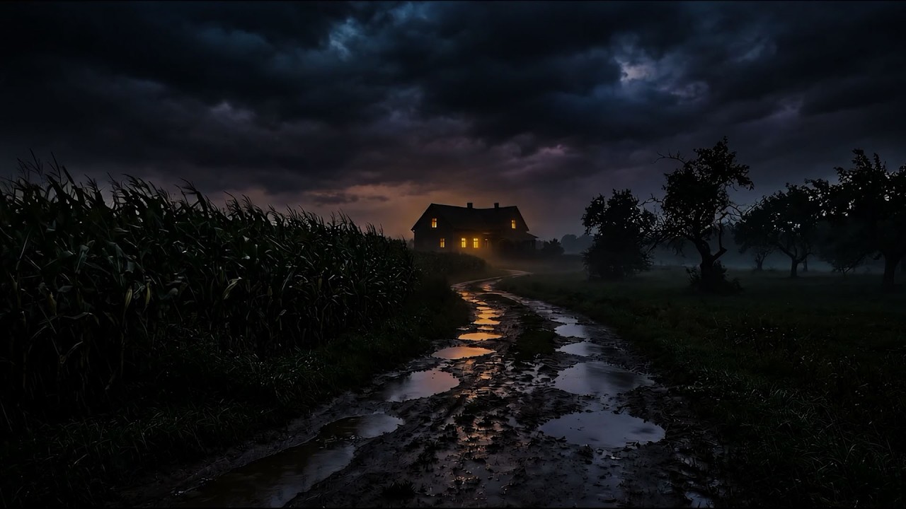 🌙 Silent Fields, Distant Thunder & Dark Storm | Deep Sleep Rain Ambience