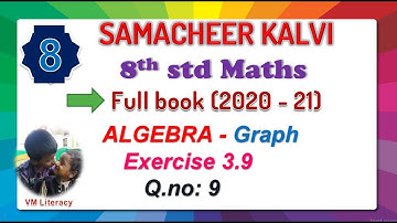 8th std maths full book chapter 3- ALGEBRA / Exercise 3.9 Q.no:9 / Graph / samacheer kalvi 2020-21