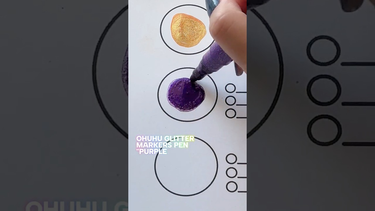 Glitter Ink Burst: Ohuhu Purple Glitter Markers | Metallic Shimmer Swatch