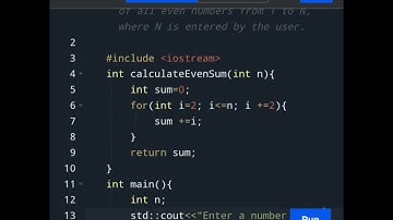 How to write a c++ program to find the sum of all even numbers from 1 to N.