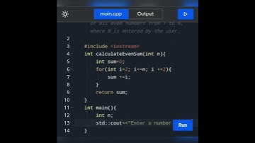 How to write a c++ program to find the sum of all even numbers from 1 to N.