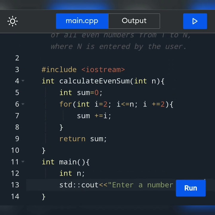 How to write a c++ program to find the sum of all even numbers from 1 ...