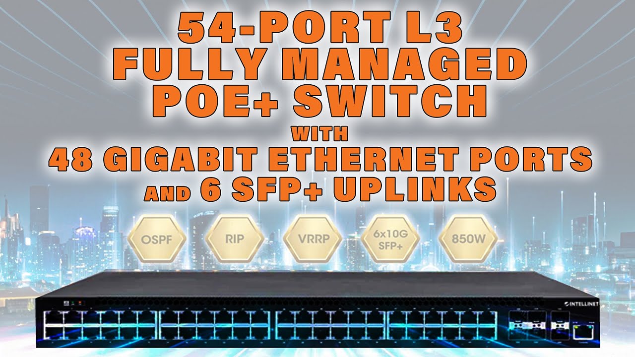 54 Port L3 Fully Managed PoE+ Switch - YouTube