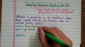 How to find final velocity for objects in free fall
