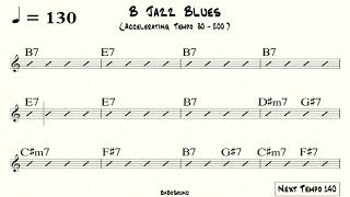 B Jazz Blues / Backing Track For Piano & Guitar (Accelerating Tempo 80-200) Swing Style
