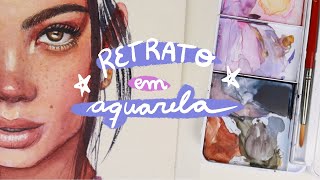 🎨 pintando um retrato em aquarela pra relaxar :) ✨