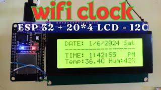 Cool Digital WIFI Clock  || ESP32 weather station 20x4 lcd  display ||  ESP32 20x4 lcd Smart clock⚡