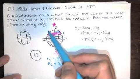 Problem 7.2.059 - Finding the volume after drilling a hole in a sphere. - Calc II HW Help