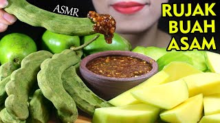ASMR (RUJAK BUAH ASAM Mangga, Asam Jawa) Sour Fruits Manggo, Green Tamarind, Sour Ambarella