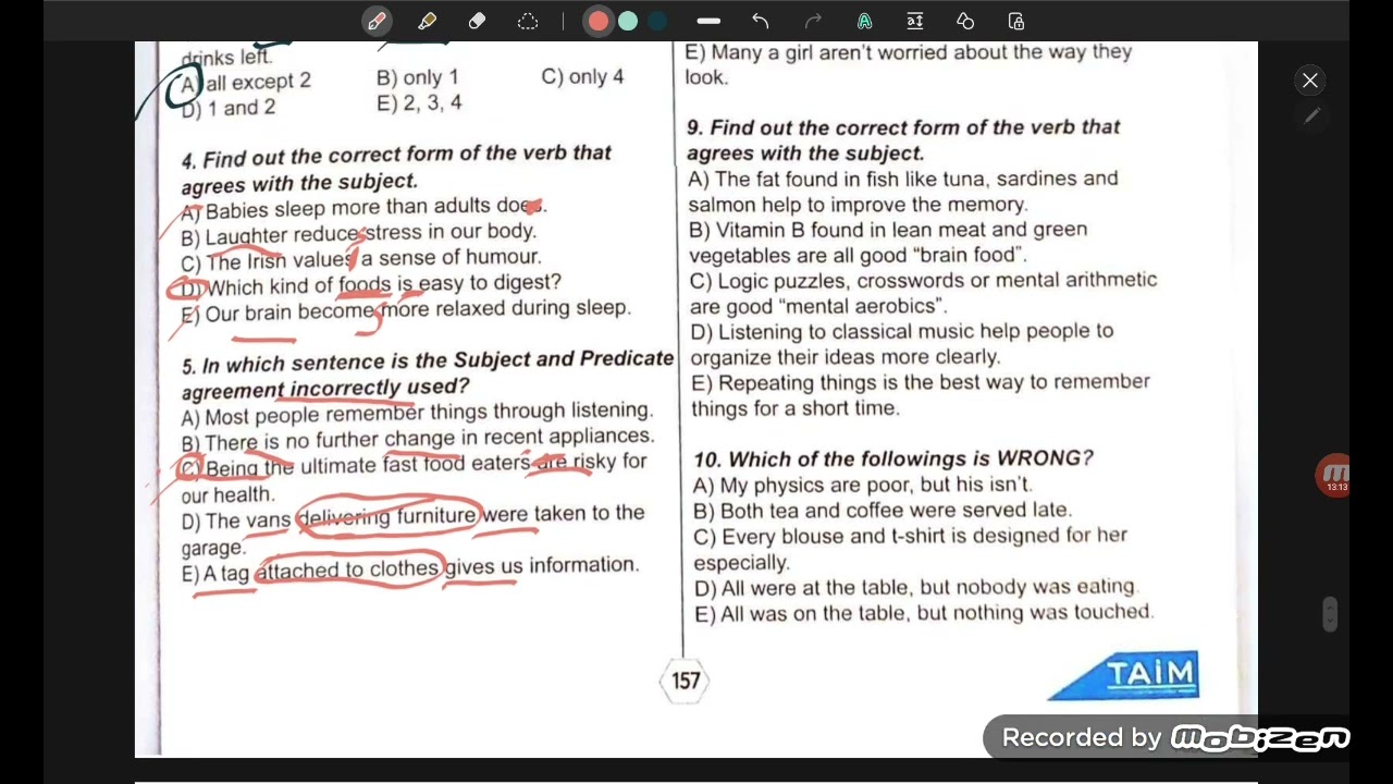 #miq   #sertifikasiya  Taim Subject and verb greement